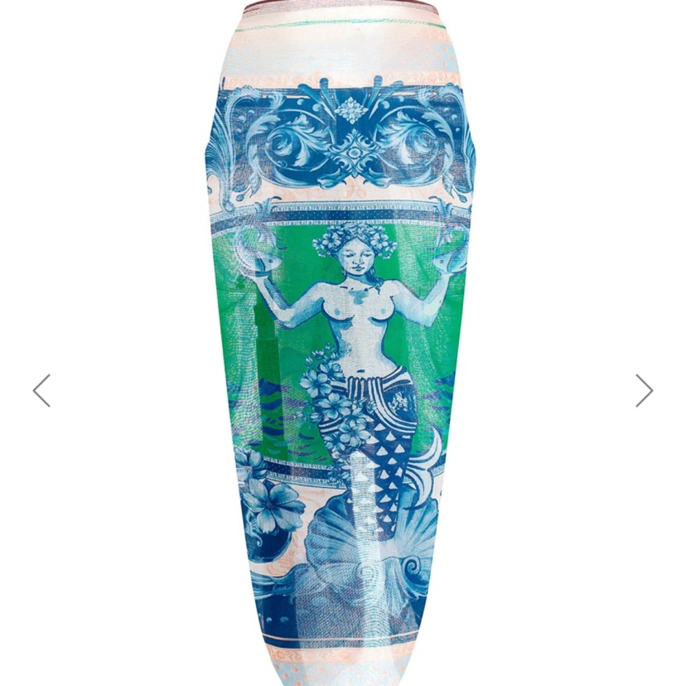 Agua Bendita Green and Blue Swim Sarong - Picture 3 of 10
